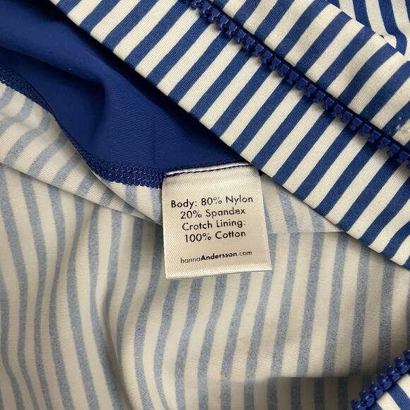 Hanna Andersson Blue Stripe Long Sleeve One Piece Rash Guard Swimsuit 75 12-18M - Picture 10 of 12